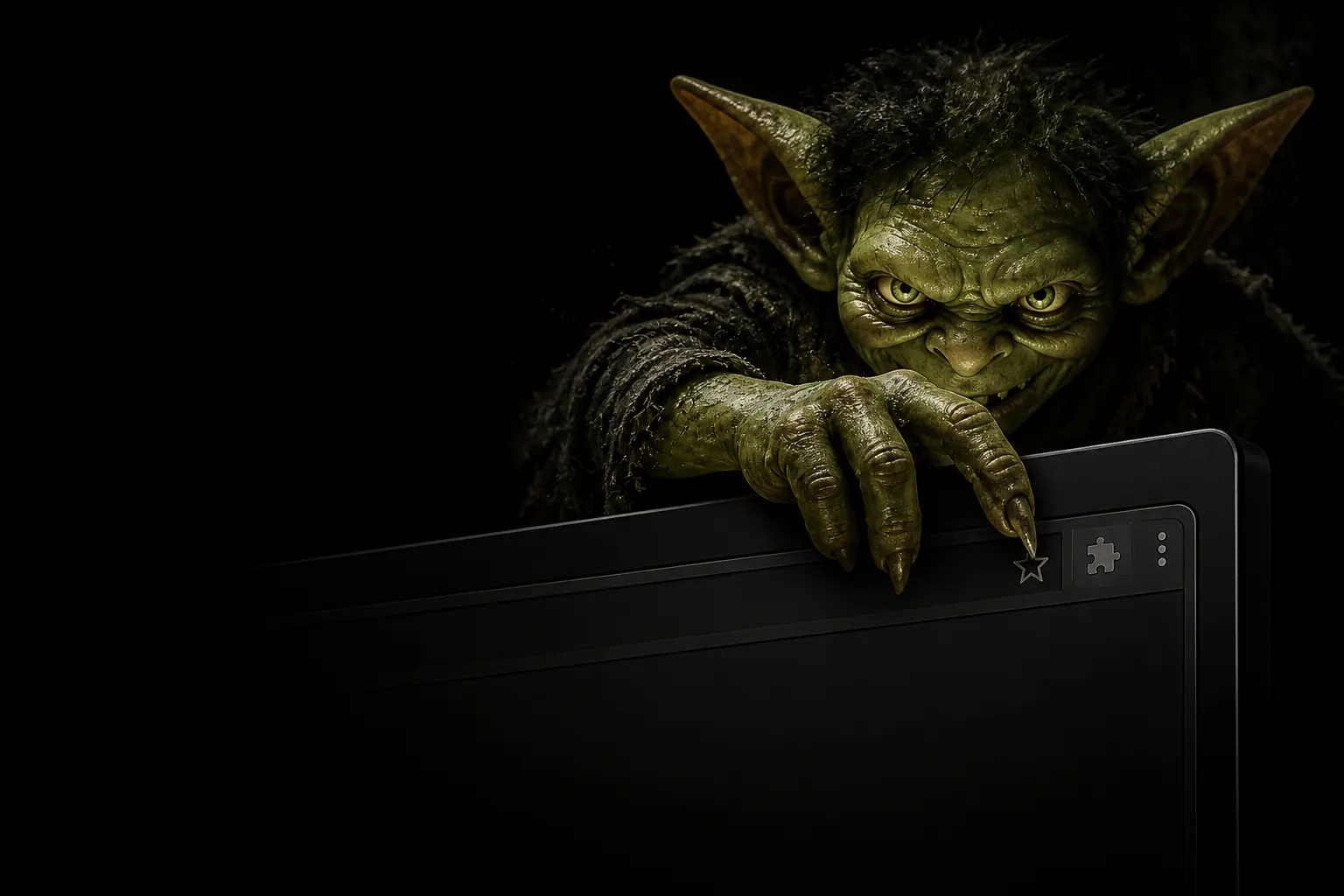 A PageGoblin waiting beside a browser window